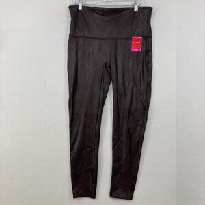 New SPANX size 2X Faux Leather High Rise Stretch Comfy Legging in Wine